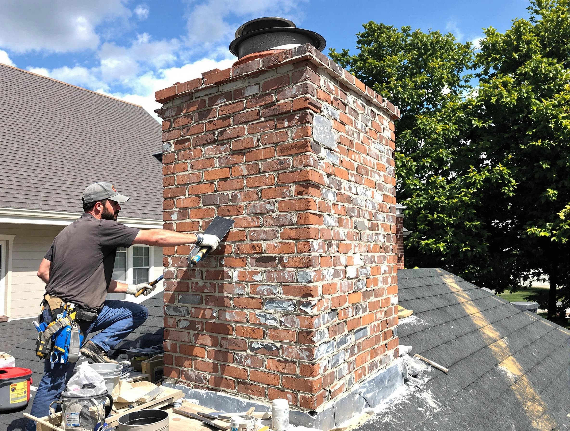 Completed chimney rebuild by Hooper Chimney Sweep in Hooper, UT