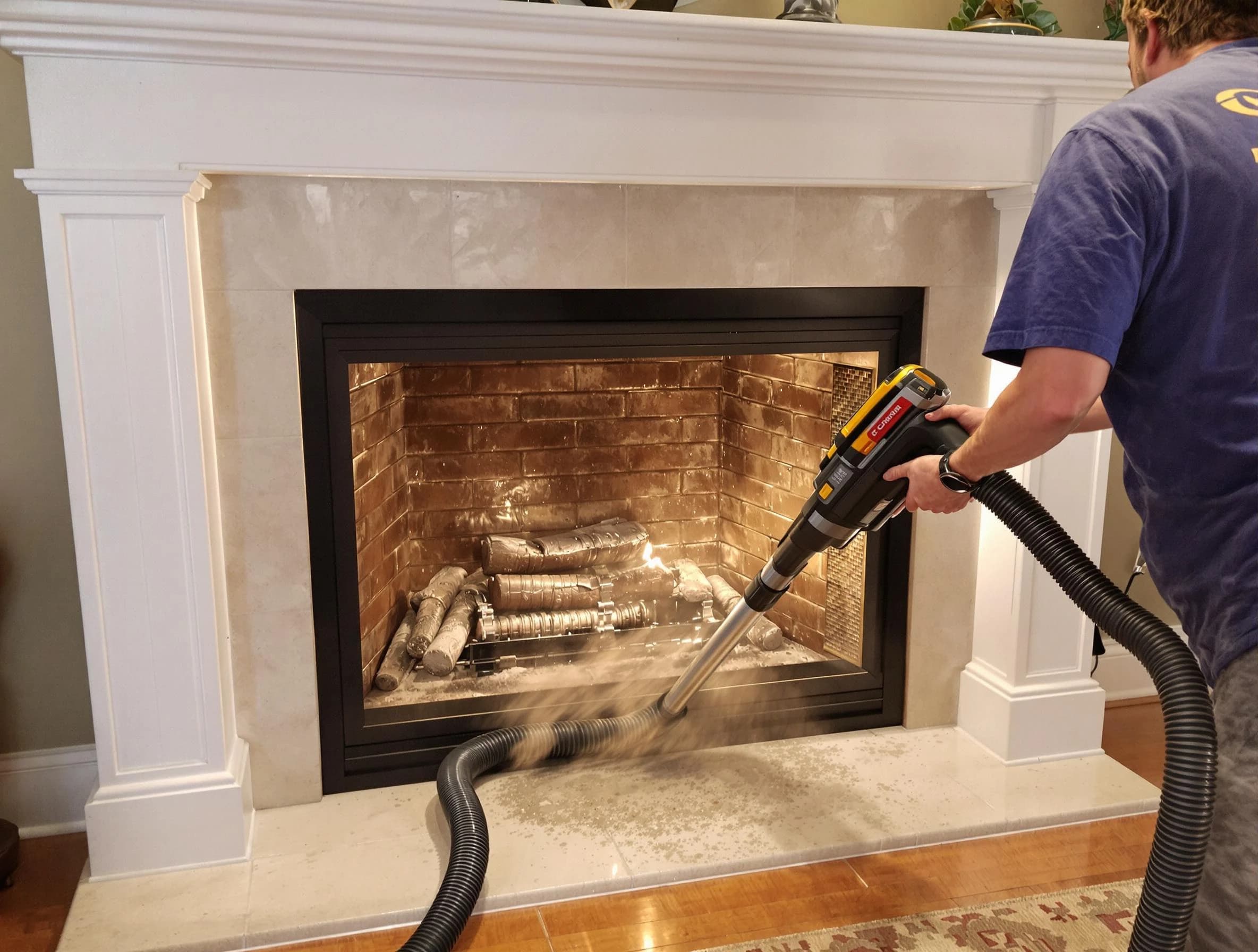 Fireplace cleaning performed by Hooper Chimney Sweep in Hooper, UT