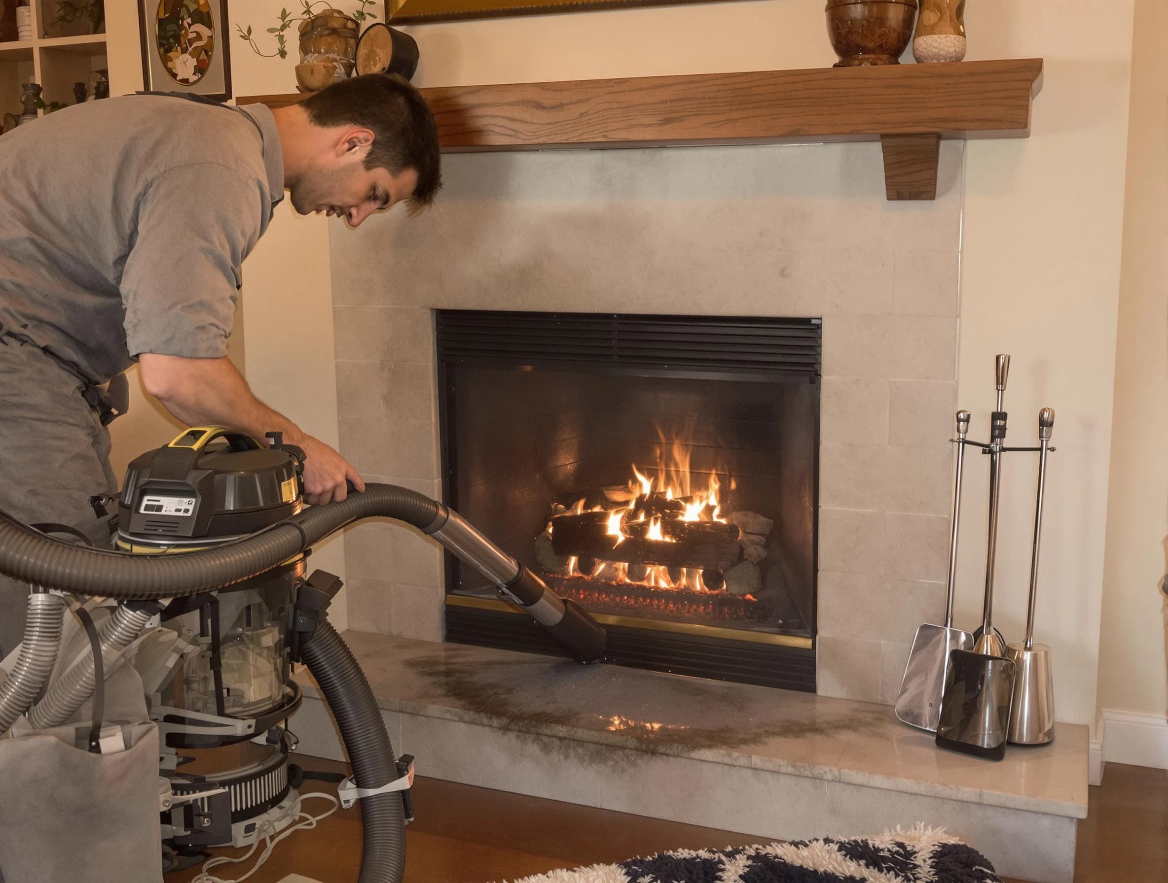 Routine fireplace upkeep by Hooper Chimney Sweep in Hooper, UT