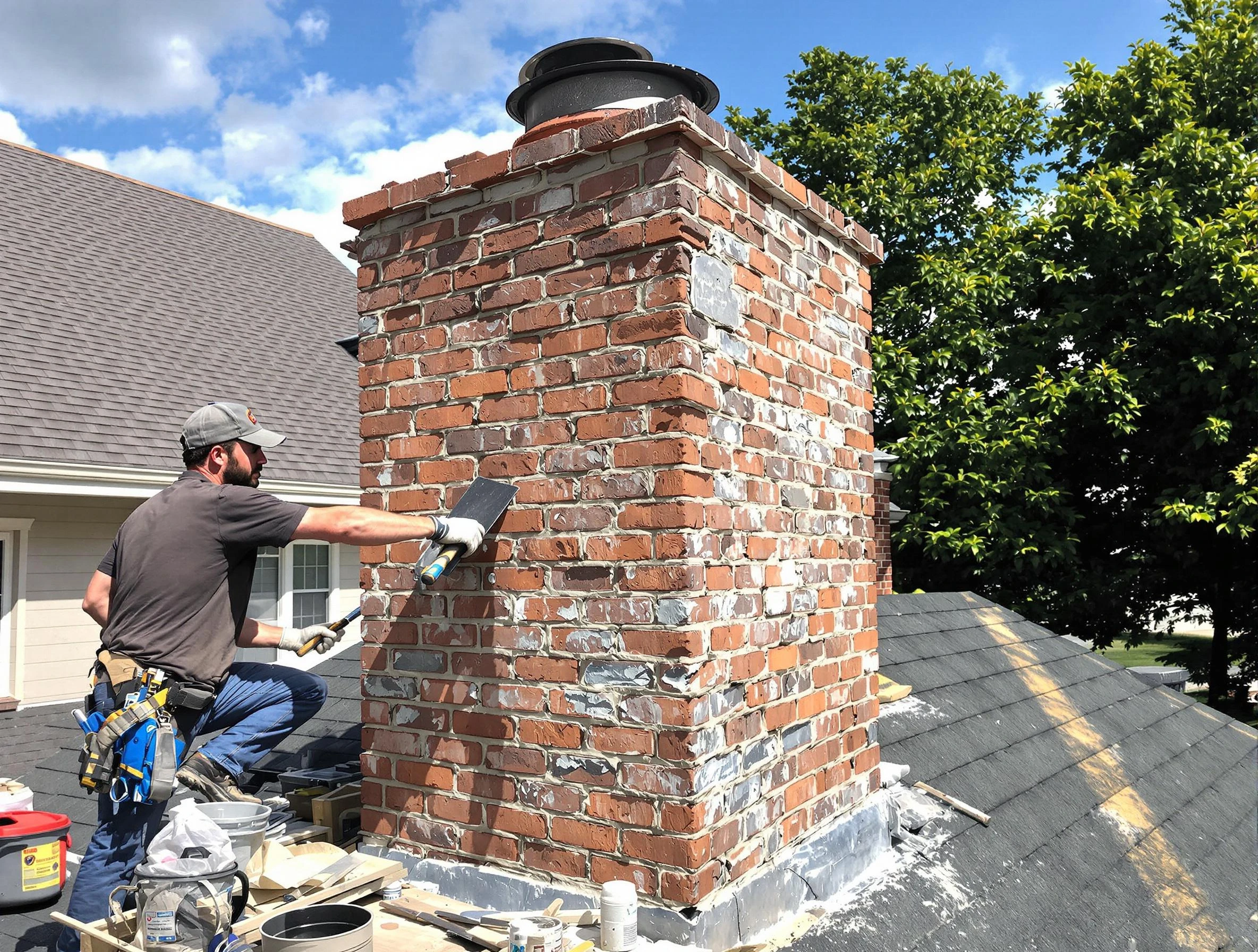 Completed chimney rebuild by Hooper Chimney Sweep in Hooper, UT