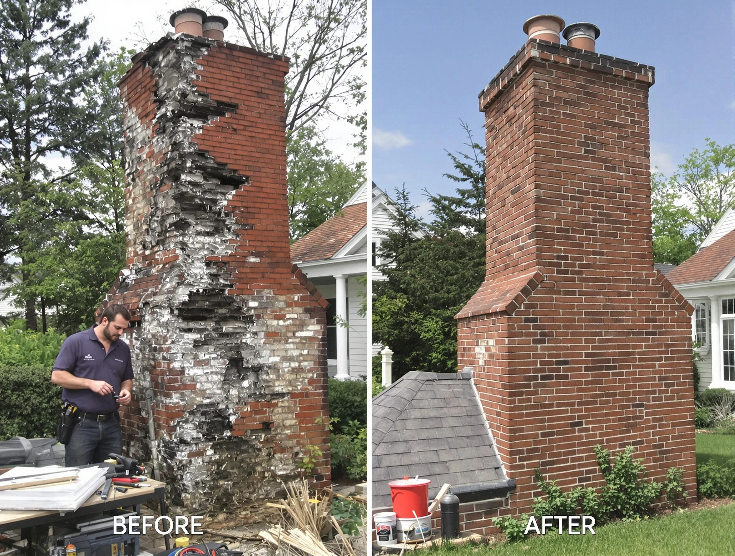 Hooper Chimney Sweep performing a full chimney restoration in Hooper, UT